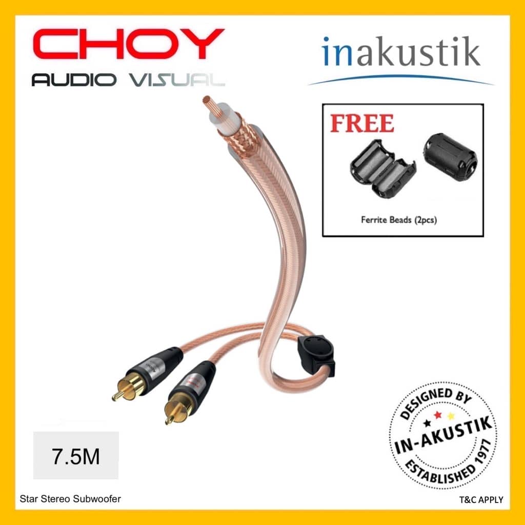 Inakustik Star Stereo Subwoofer Cable Meter Free Gift Choy