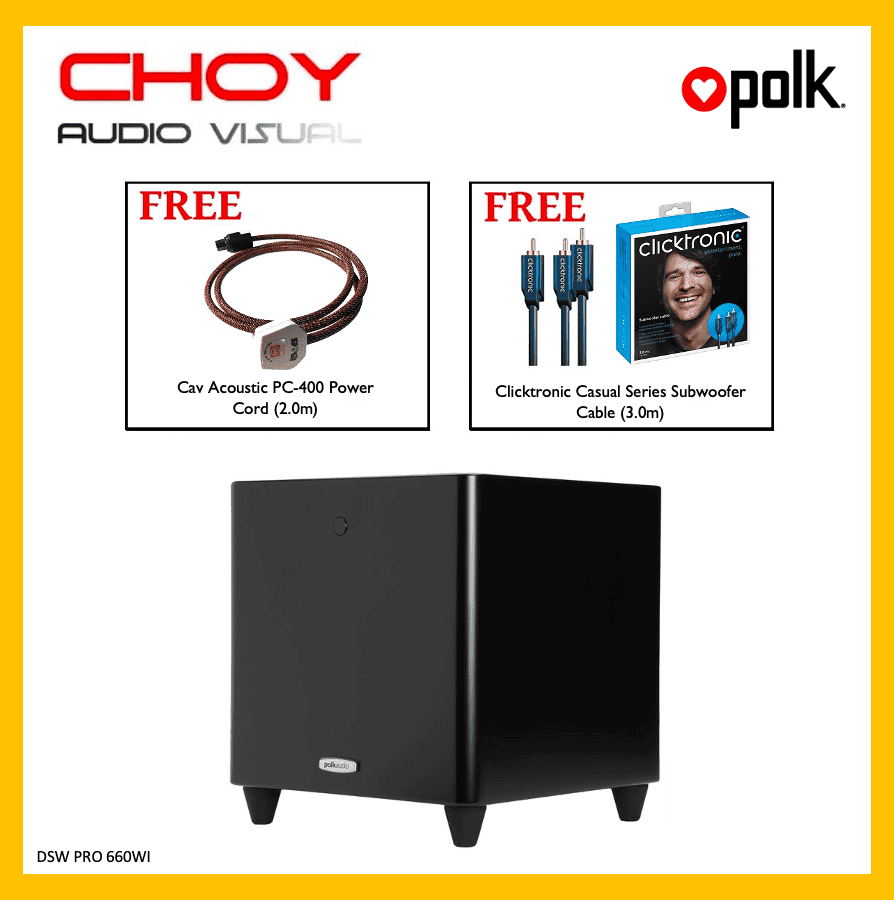 Polk Audio DSW PRO 12" Inch Powered Subwoofer + FREE GIFT - Choy Visual