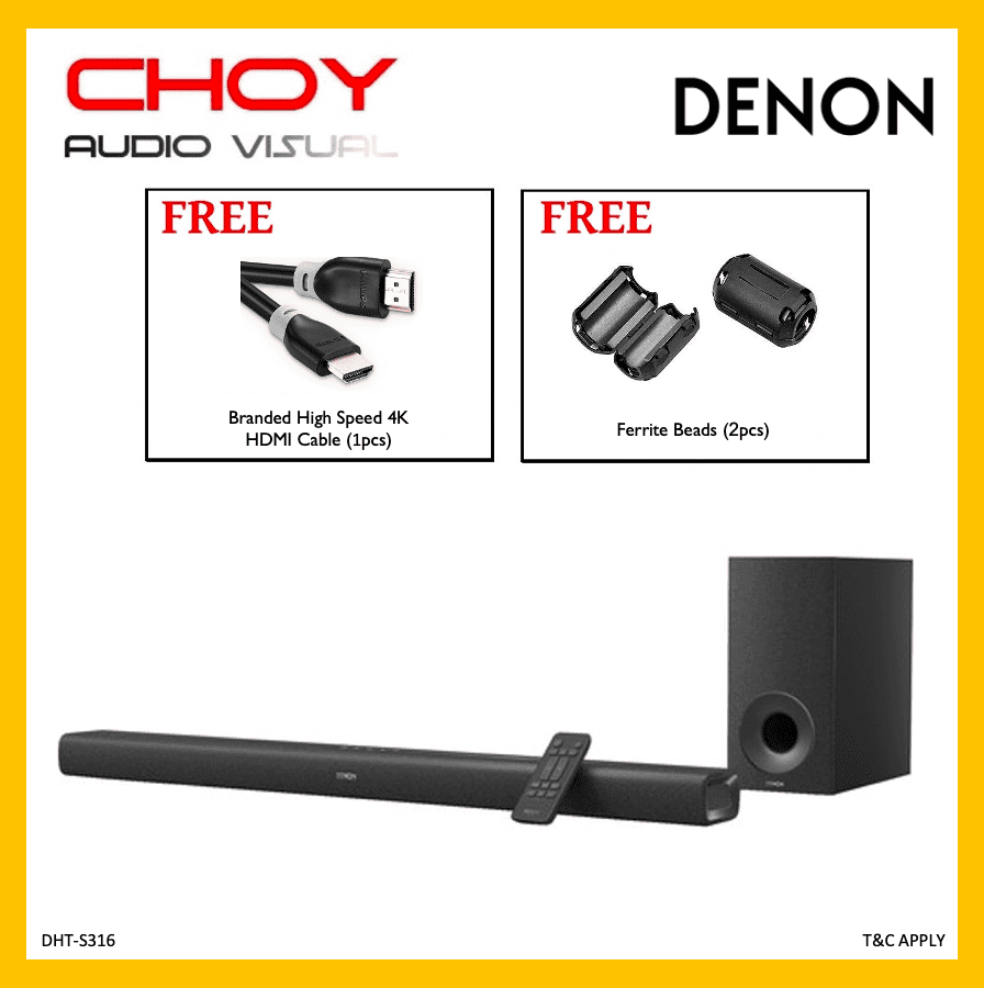 Denon DHT-S316 Home Theater Sound Bar System + FREE GIFT - Choy Audio Visual