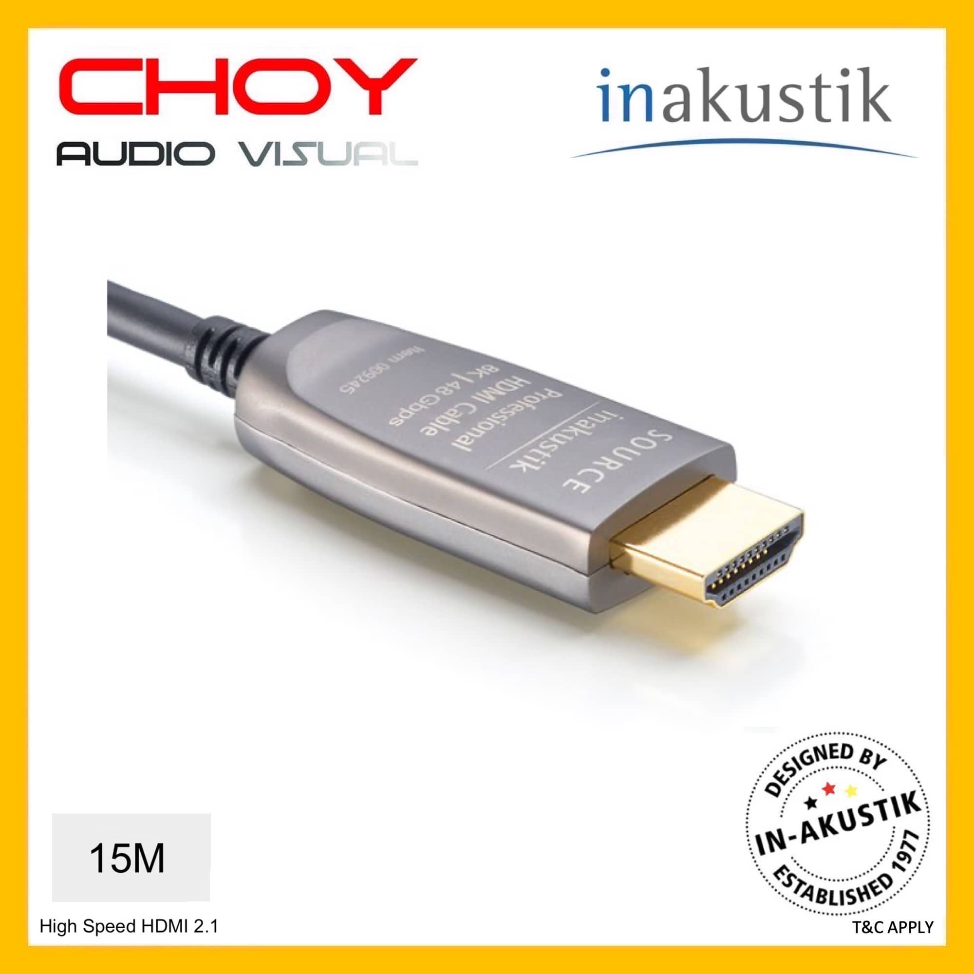 Inakustik High Speed HDMI 2.1 Fiber Optic 10K - 15 Meter - Choy