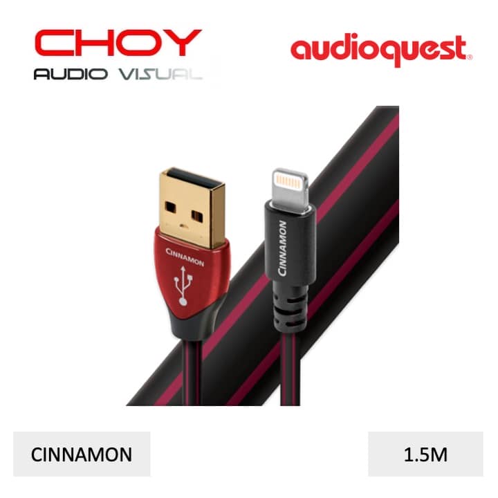 Audioquest Cinnamon A To Lightning USB 2.0 Cable (1.5 Meter) Choy Audio Visual