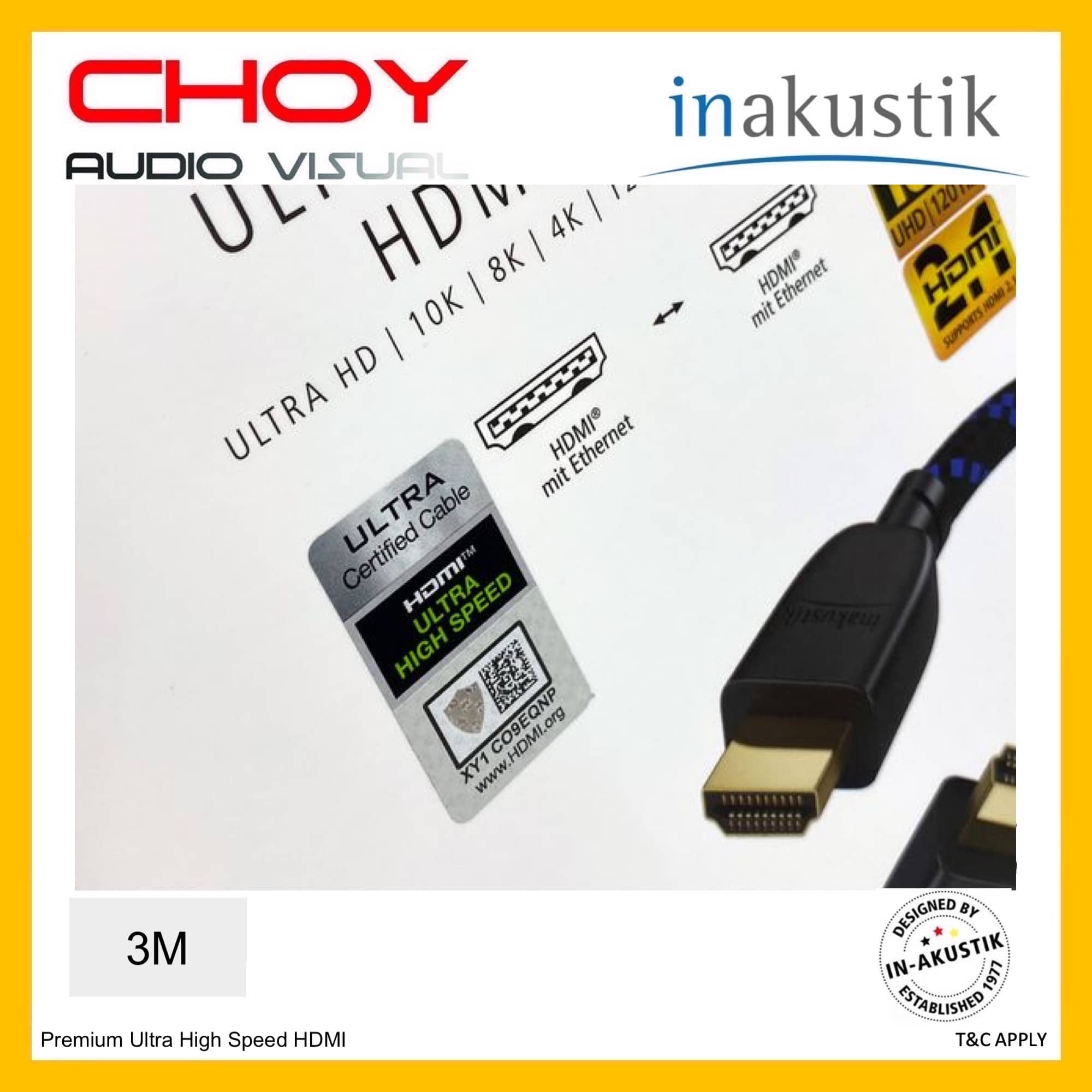 Inakustik Câble optique HDMI 2.1 pro 3m · Câble HDMI · HomeCinéSolutions